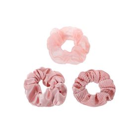 Miniso Büyük Kumaş 3 Parça -Pembe Saç Lastiği