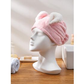 Miniso Mavi Pembe Tavşan Kulakları Saç Kurutma Havlusu