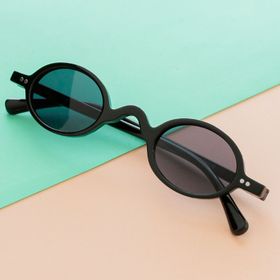Miniso Retro Yuvarlak Çerçeve Siyah Güneş Gözlüğü