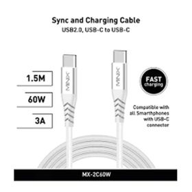 Minix MX-2C60W USB-C to USB-C 150 cm Beyaz Kablo