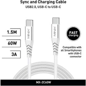 Minix MX-2C60W USB-C to USB-C 150 cm Beyaz Kablo
