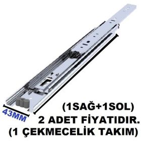 Minnes 43 mm Teleskopik Çekmece Rayı