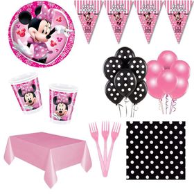Minnie Mouse 8 Kişilik Parti Malzemeleri Seti Doğum Günü Süsleri