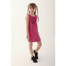 Minnie Mouse D4860-3 Fuşya Kız Çocuk Elbise