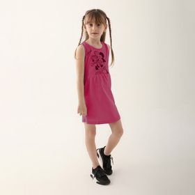 Minnie Mouse D4860-3 Fuşya Kız Çocuk Elbise