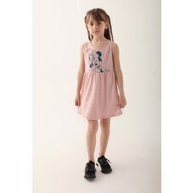 Minnie Mouse D4860-3 Pembe Melanj Kız Çocuk Elbise