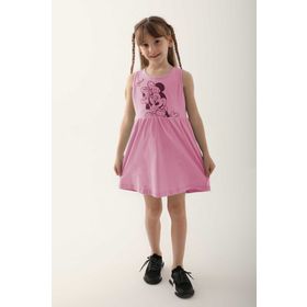 Minnie Mouse D4860-3 Şeker Pembe Kız Çocuk Elbise