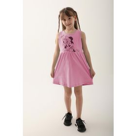Minnie Mouse D4860-3 Şeker Pembe Kız Çocuk Elbise