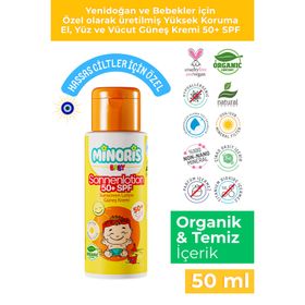 Minoris Baby Organik 50 Spf 50 ml Bebek Güneş Kremi