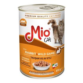Mio 3x415 gr Tavşan ve Av Etli Konserve Yaş Kedi Maması