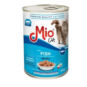Mio 415 gr Balıklı Somonlu Konserve Et Parçacıklı Yaş Mama
