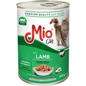 Mio 415 gr Kuzu Etli Kedi Maması Konserve Et Parçacıklı Yaş Mama