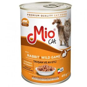 Mio 415 gr Tavşan ve Av Hayvanlı Yetişkin Kedi Konservesi