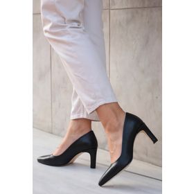 Mio Gusto Beliz Siyah Hakiki Deri Kadın Stiletto