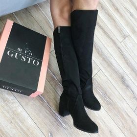 Mio Gusto Bella Siyah Süet Kadın Çizme