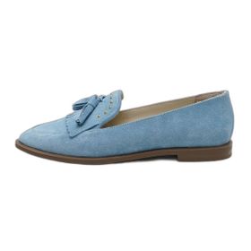 Mio Gusto Brianna Süet Mavi Kadın Loafer Ayakkabı