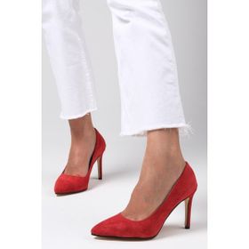 Mio Gusto Elora Kırmızı Süet Kadın Stiletto Ayakkabı