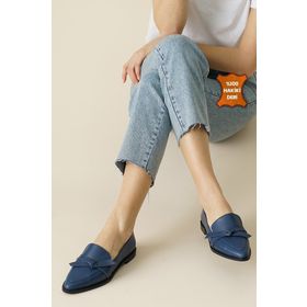 Mio Gusto Ezra Lacivert Kadın Loafer Ayakkabı