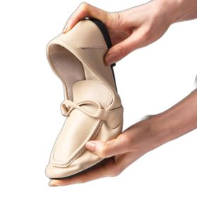 Mio Gusto Fiona Ten Rengi Hakiki Deri Küt Burunlu Kadın Loafer Ayakkabı