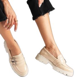 Mio Gusto Gaby Ten Rengi Kalın Tabanlı Kadın Loafer Ayakkabı