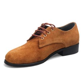 Mio Gusto Ginger Hakiki Süet Taba Oxford Kadın Düz Ayakkabı