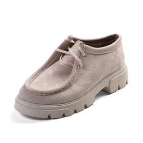Mio Gusto Hope Bej Renk Kalın Tabanlı Kadın Loafer Ayakkabı