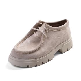 Mio Gusto Hope Bej Renk Kalın Tabanlı Kadın Loafer Ayakkabı