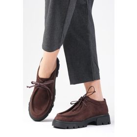 Mio Gusto Hope Kahverengi Kalın Tabanlı Kadın Loafer Ayakkabı
