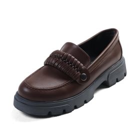 Mio Gusto Judi Kahverengi Kalın Tabanlı Kadın Loafer Ayakkabı
