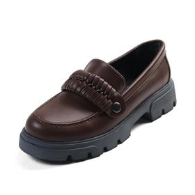 Mio Gusto Judi Kahverengi Kalın Tabanlı Kadın Loafer Ayakkabı