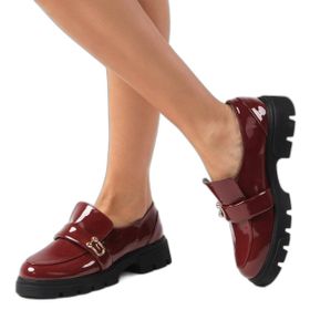 Mio Gusto Katy Bordo Renk Kalın Tabanlı Kadın Loafer Ayakkabı