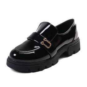 Mio Gusto Katy Siyah Renk Kalın Tabanlı Kadın Loafer Ayakkabı