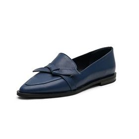 Mio Gusto Lacivert Ezra Hakiki Deri Lacivert Loafer Günlük Düz Kadın Ayakkabı