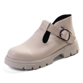 Mio Gusto Norma Bej Renk Kalın Tabanlı Kadın Loafer Ayakkabı