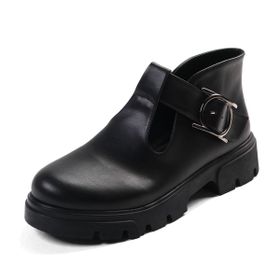 Mio Gusto Norma Siyah Renk Kalın Tabanlı Kadın Loafer Ayakkabı