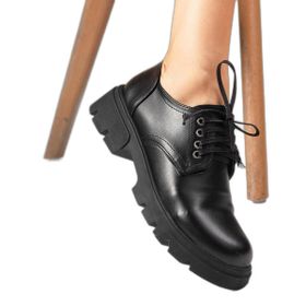 Mio Gusto Olivia Siyah Renk Kalın Tabanlı Kadın Loafer Ayakkabı