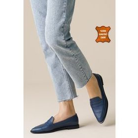 Mio Gusto River Lacivert Kadın Loafer Ayakkabı