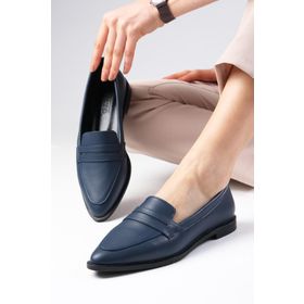 Mio Gusto River Lacivert Kadın Loafer Ayakkabı