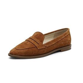 Mio Gusto River Süet Taba Kadın Loafer Ayakkabı