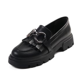 Mio Gusto Suzi Siyah Renk Kalın Tabanlı Kadın Loafer Ayakkabı
