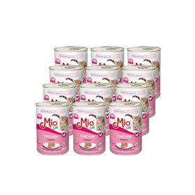 Mio Kitten Yavru Kedi Maması Tavuklu Püre 400 gr 12 Adet Konserve Yaş Mama