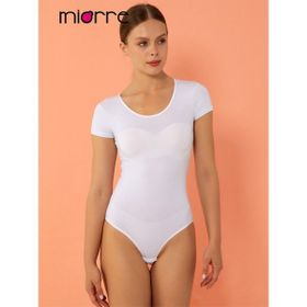 Miorre Beyaz L-XL Modal Kısakol Çıtçıtlı Body