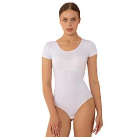 Miorre Beyaz XL-XXL Modal Kısakol Çıtçıtlı Body