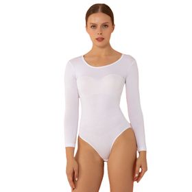 Miorre Beyaz XL-XXL Uzun Kol Modal Body