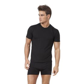 Miorre L-XL Siyah Modal Strech Sıfır Yaka Kısa Kol Fanila