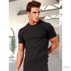 Miorre L-XL Siyah Modal Strech Sıfır Yaka Kısa Kol Fanila