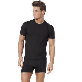 Miorre L-XL Siyah Modal Strech Sıfır Yaka Kısa Kol Fanila