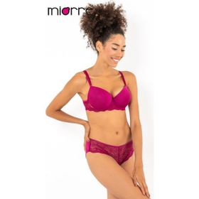 Miorre Push-Up Dolgulu Dantel Detaylı Vişne Çürüğü Sütyen Takım