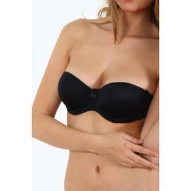 Miorre Push-Up Dolgulu Straplez Siyah Sütyen