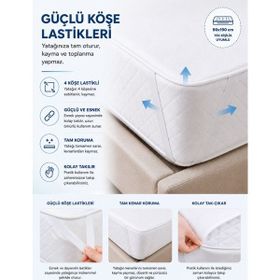 Mira Home 90x190 Pamuklu Köşe Lastikli Sıvı Su Geçirmez Yatak Koruyucu Alez